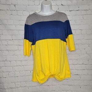 Women's Front Knot 1/2 Sleevses Top Medium